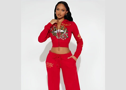 2025 European and American Women's Clothing Spring and Autumn Fashion Outdoor Casual Street Positioning Printing Sweatshirt and Sweatpants Suit