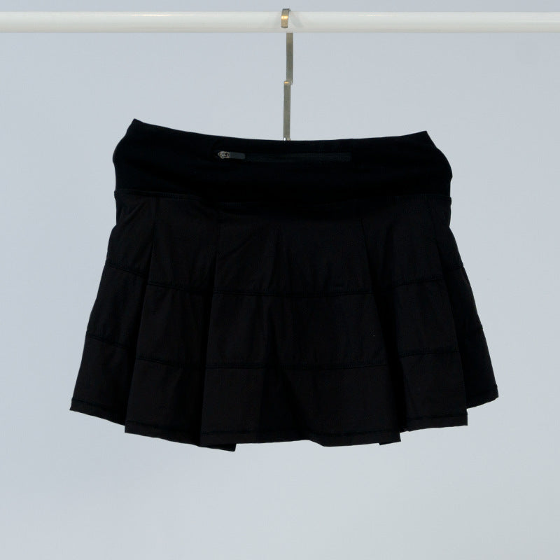 Lulu Same Style Pace Rival Three-Pleat Skirt Sports Tennis Skirt for Women Summer Anti-Exposure Lined Fitness Short Skirt