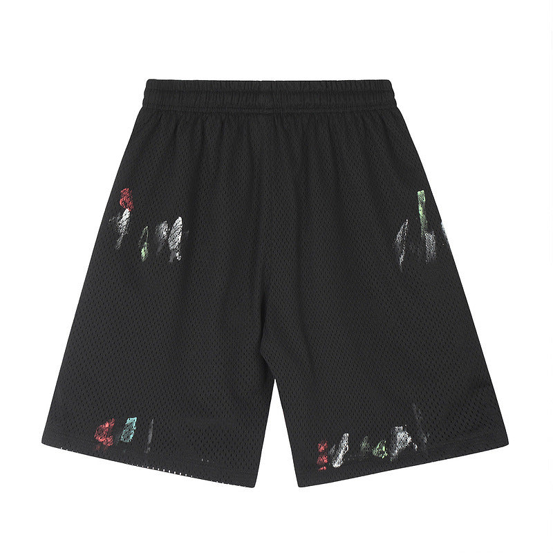 Gallery Splash-Ink Mesh Shorts 2025 Summer Men's Youth plus Size Shorts