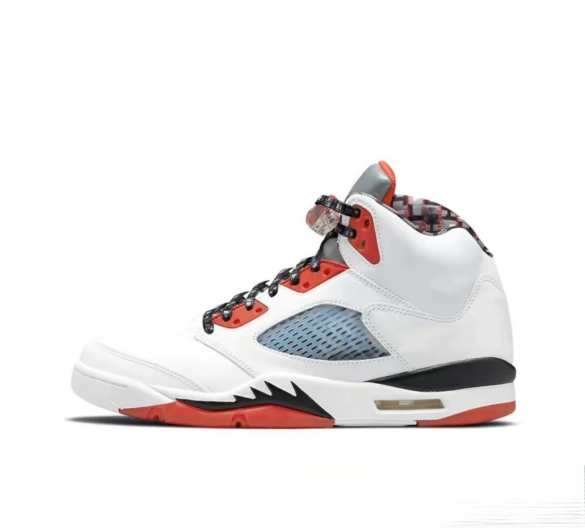 GMabcd-AJ5 High High-Top Basketball Shoes Buckle Broken Rukawa Kaede White Cement Ice Blue Low-Top Cushion Men and Women Sneakers