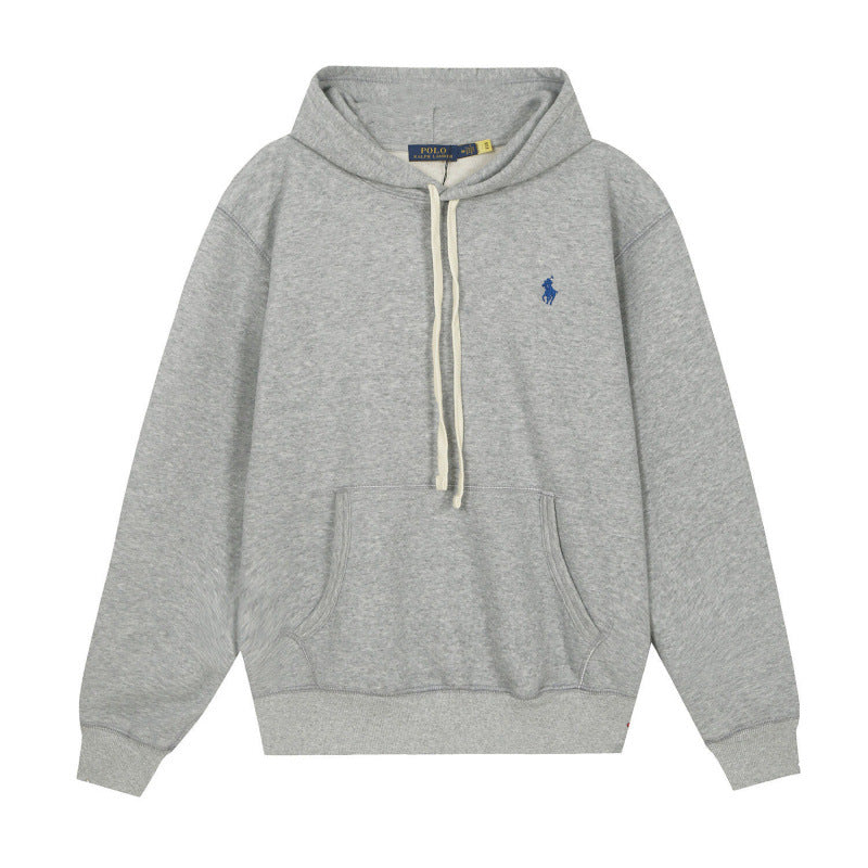 RL Raffy Pony Logo Hoodie Women Pure Cotton Heavy Pullover Embroidered Hoodie Men Autumn Winter Couple Long Sleeve Hoodie