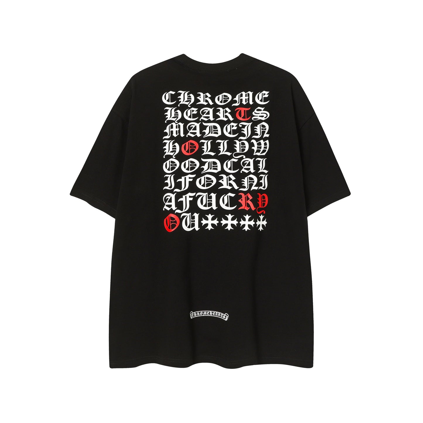 2025 New CHRM Heart Cross Sanskrit Patch Print Embroidery Loose Short Sleeve for Men and Women