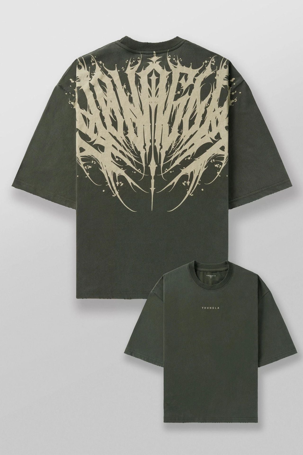 YOUN-GL& American Style New Men's T-Shirt Summer Casual Loose Trendy Brand Printed Cotton Short Sleeve Sports T-Shirt