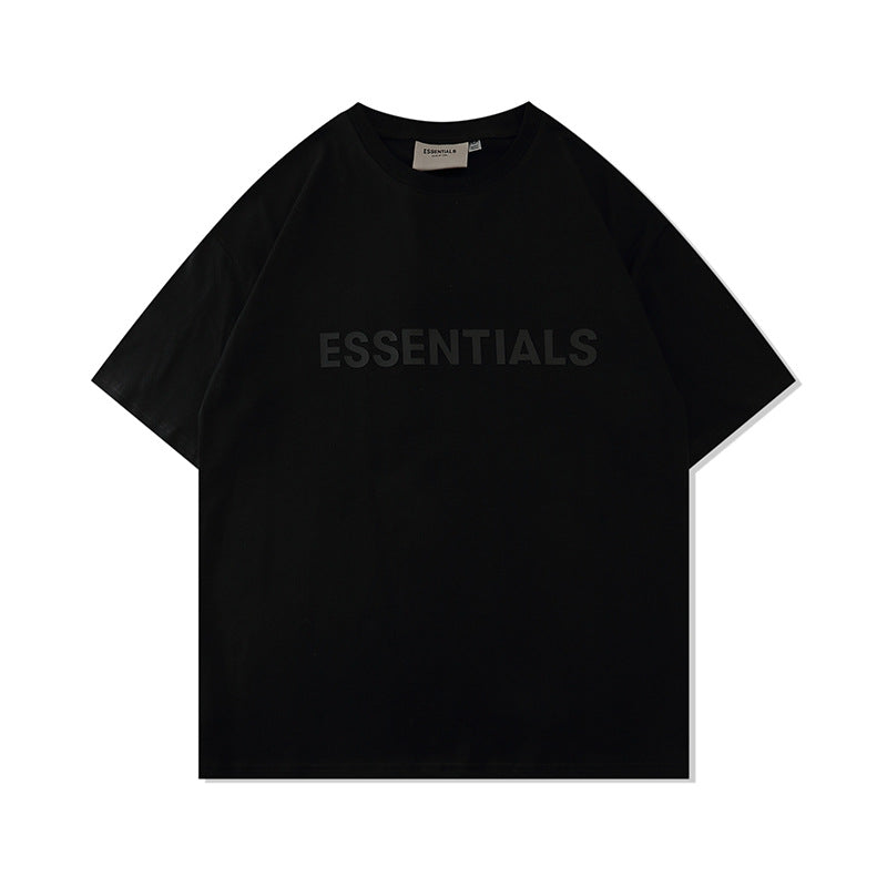 FAG2025 New Double Line Chest Silicone Letter GAD Trendy Loose High Street Short Sleeve T-Shirt for Men