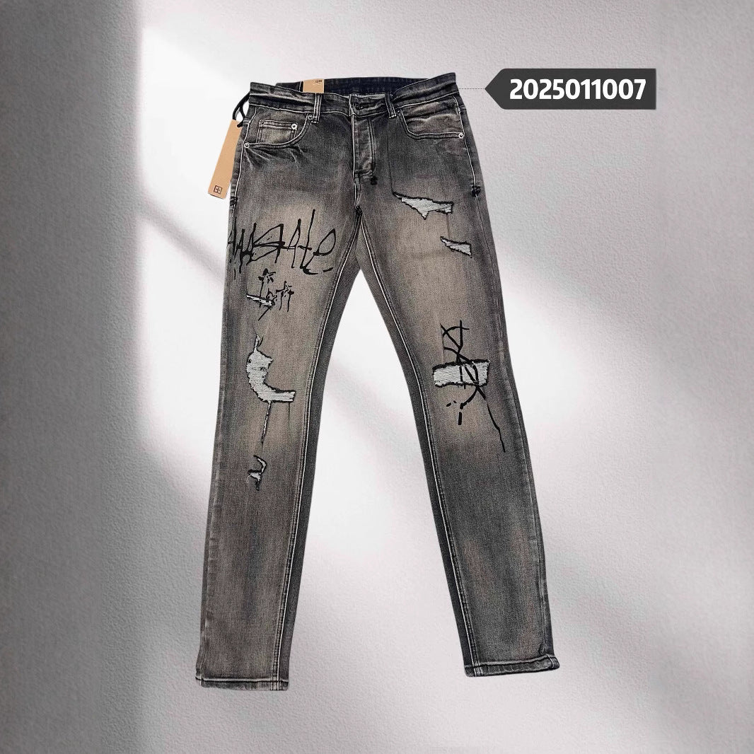 Trendy KSUBI men's slim fit casual skinny stretch denim pants