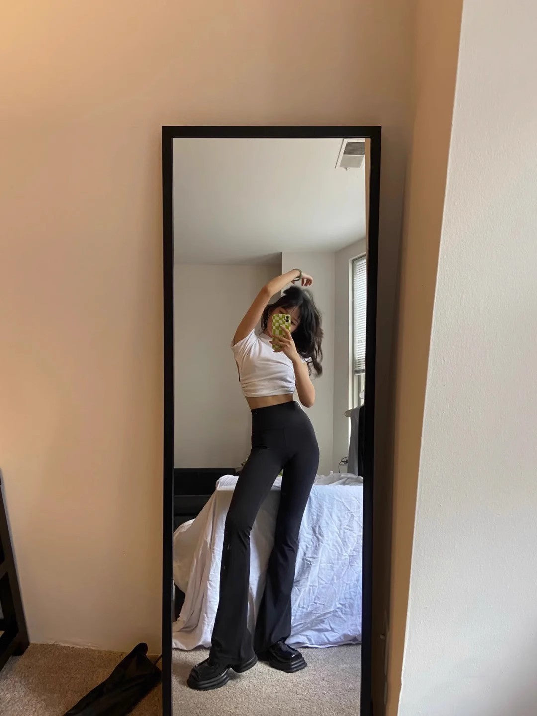 Lulu Bell-Bottom Pants Women's Yoga Pants Nude Feel Brushed Micro-Pull High Waist Slimming Casual Sports Trousers Outer Wear