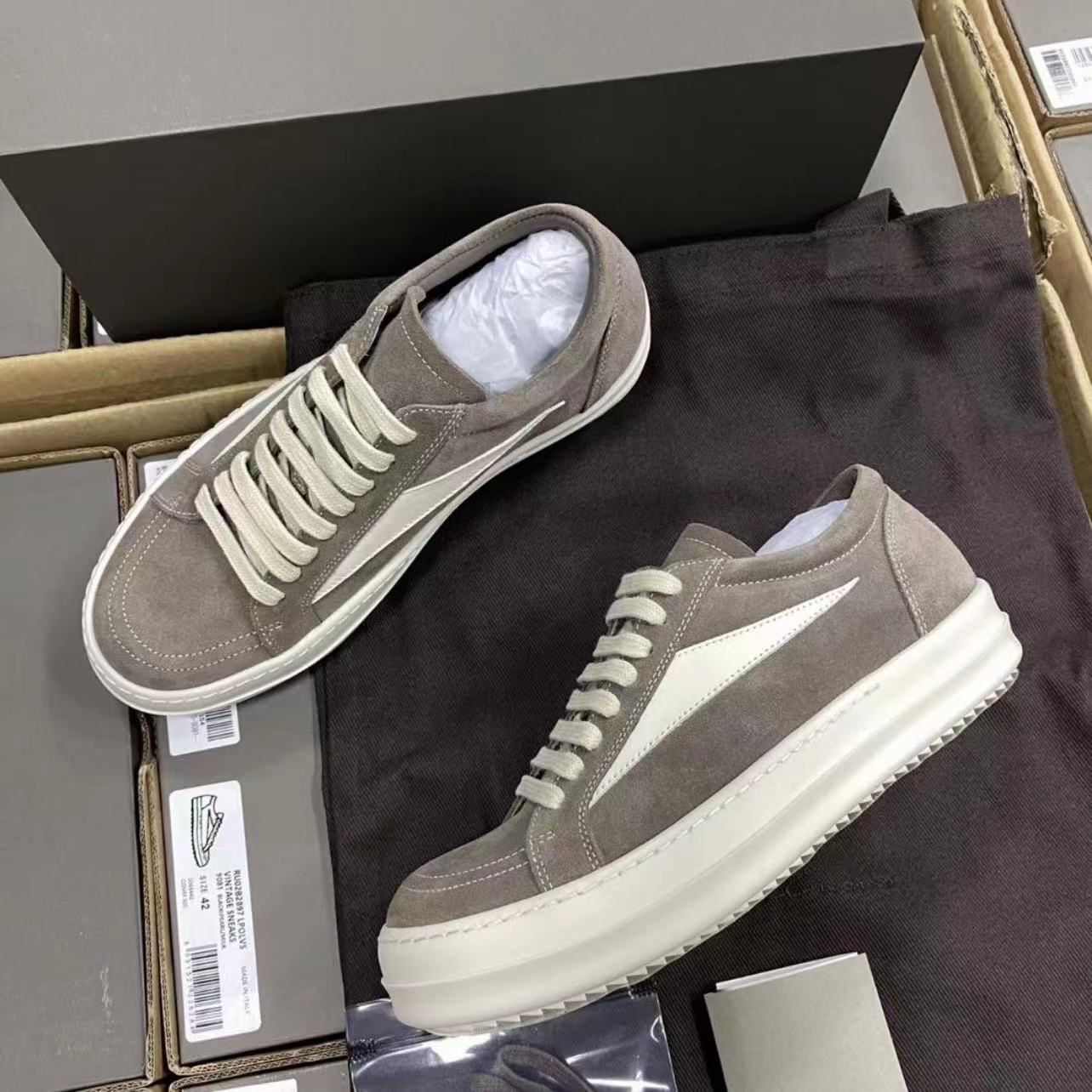 GMAbcd RICK Original Main Line New Leather Surface OWENS High Street Low-top Niche Shoes