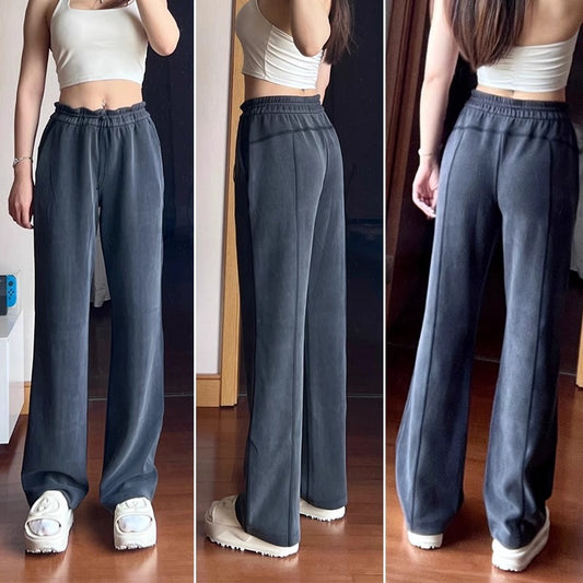 Lulu Same Yoga Wide-Leg Pants Softstreme Pants Exercise Casual Pants Women Loose Straight Slim Fit