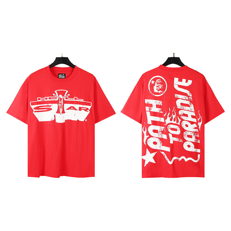 [3]2025 Summer New American Fashion Brand Male and Female Couples Wear plus Size Loose Pullover Short Sleeve T-shirt Youth Tee