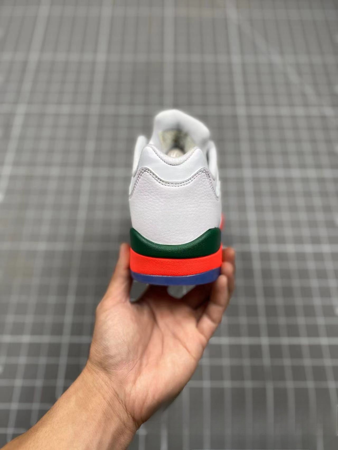 GMabcd-AJ5 High High-Top Basketball Shoes Buckle Broken Rukawa Kaede White Cement Ice Blue Low-Top Cushion Men and Women Sneakers