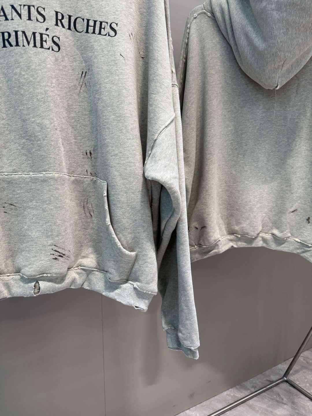 High-Quality ERD Melancholy Rich Second Generation Hooded Sweatshirt Washed Vintage Distressed Jacket Autumn Winter Zipper Coat