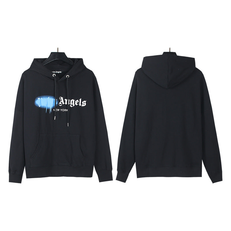 Gmabcd New Spray Paint Graffiti City Letter Logo Printing Terry High Street Couple Hooded Sweater