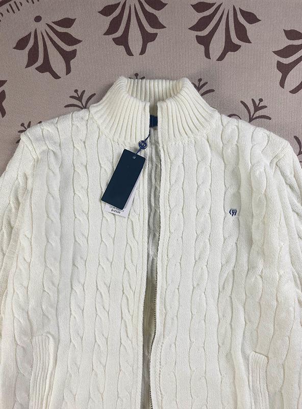 RL Raff Pony Label Autumn Winter Warm Cable Knit Zipper Sweater Cardigan Women Embroidered Cable Cardigan Men