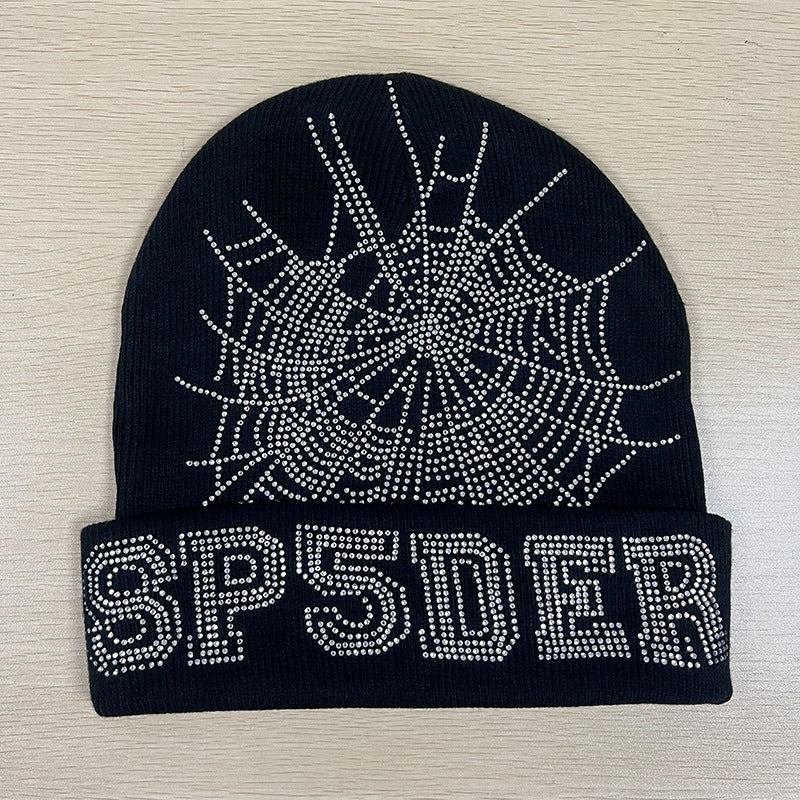 GMabcd Men and Women Couple Style Rhinestone Knitted Woolen Cold Hat All-match Hip-hop Hat