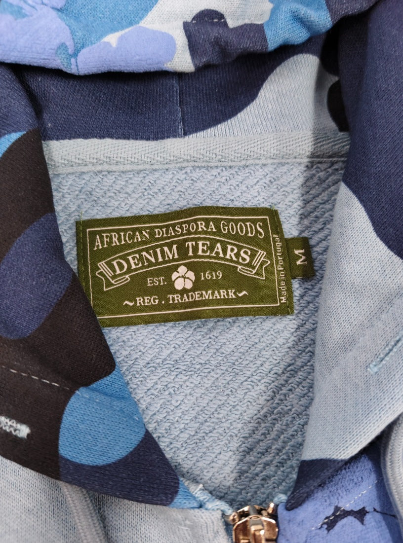 DENIM TEARS Gemstone Kapok Hoodie Trendy Brand Casual Zipper Jacket Hooded Sweatshirt