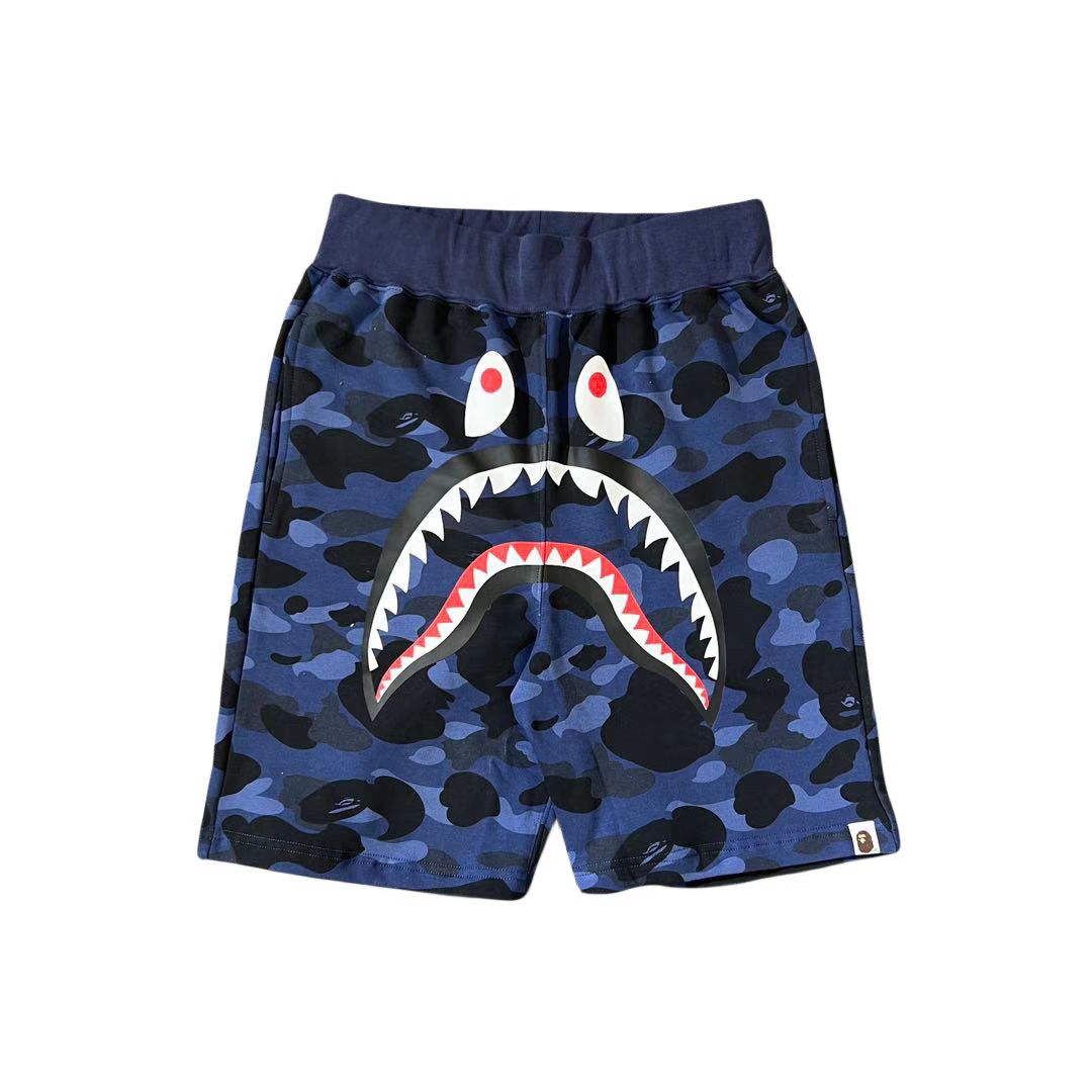 Trendy Brand BP Classic Shark Camouflage Men's Casual Loose Sports Five-Point Shorts High-End Terry Drawstring Shorts Trend
