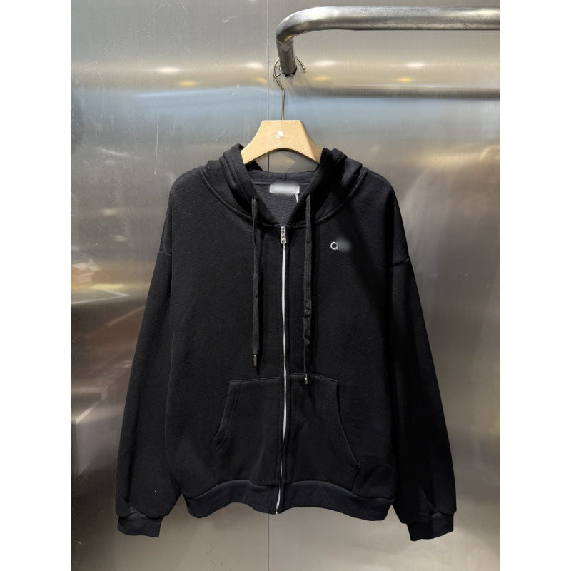 GMABCD A-L-O 25 Autumn Winter New Korean Style Casual Fashion Thin Fleece Set Full Zipper Hooded Sweatshirt + Sweatpants