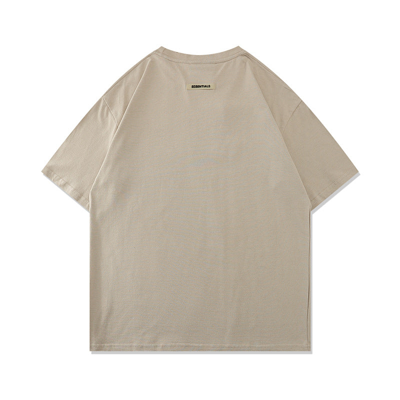FAG2025 New Double Line Chest Silicone Letter GAD Trendy Loose High Street Short Sleeve T-Shirt for Men