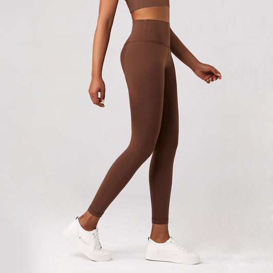 Lulu Yoga Pants Women's High Elastic Nude Feel Brushed Sports Running Fitness Pants High Waist Hip Lift Skinny Pants Slim Fit