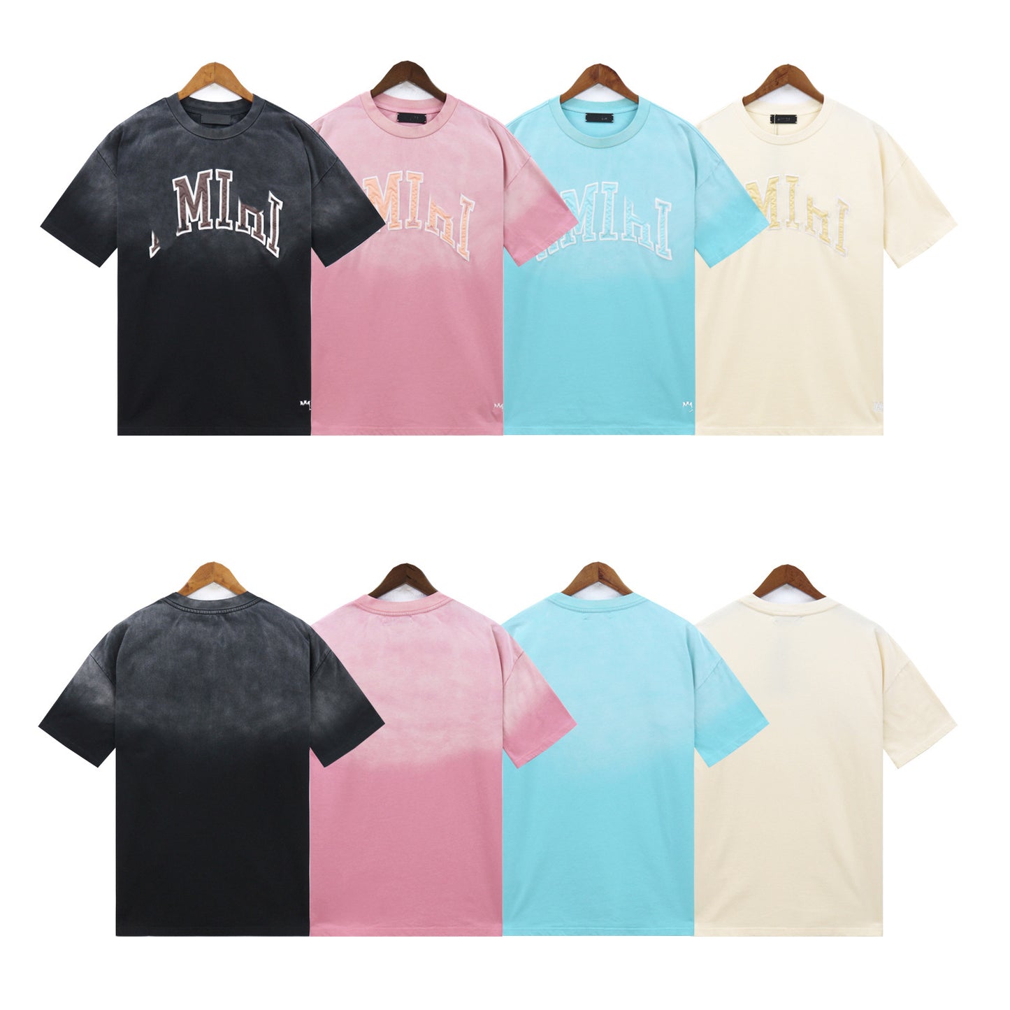 GMAmi-ri Summer Washed and Worn Casual Letter American T-shirt Loose Men's and Women's Same Shorts Suit