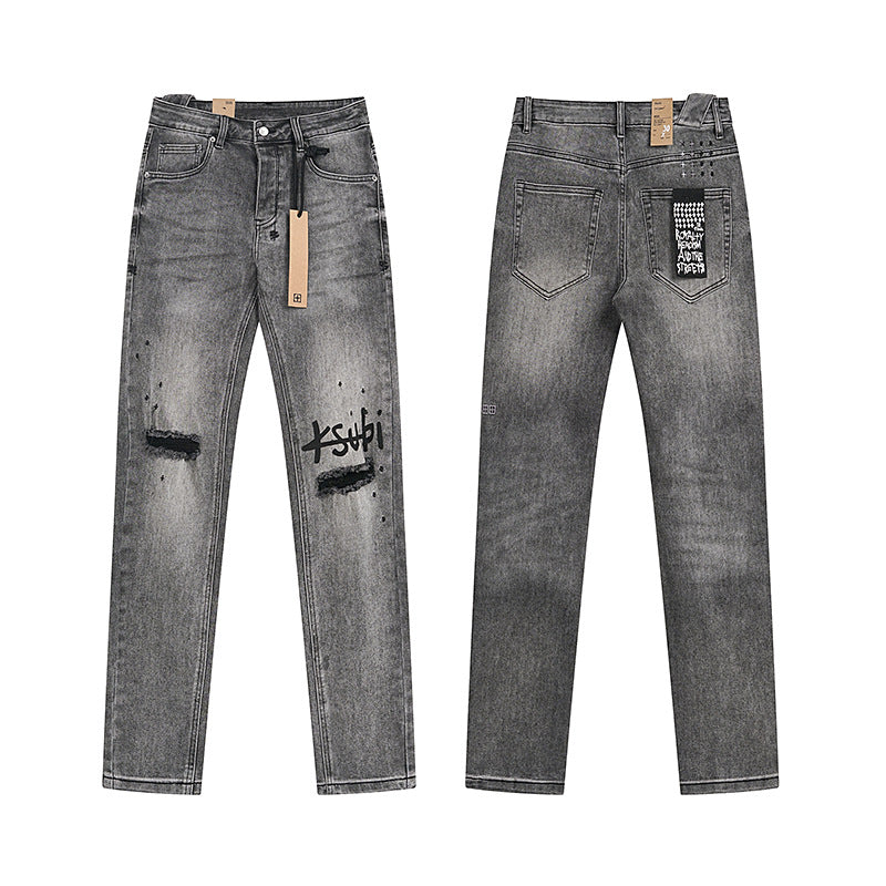 Trendy KSUBI Men's Pants Casual Slim Fit slim fit skinny stretch denim jeans for men