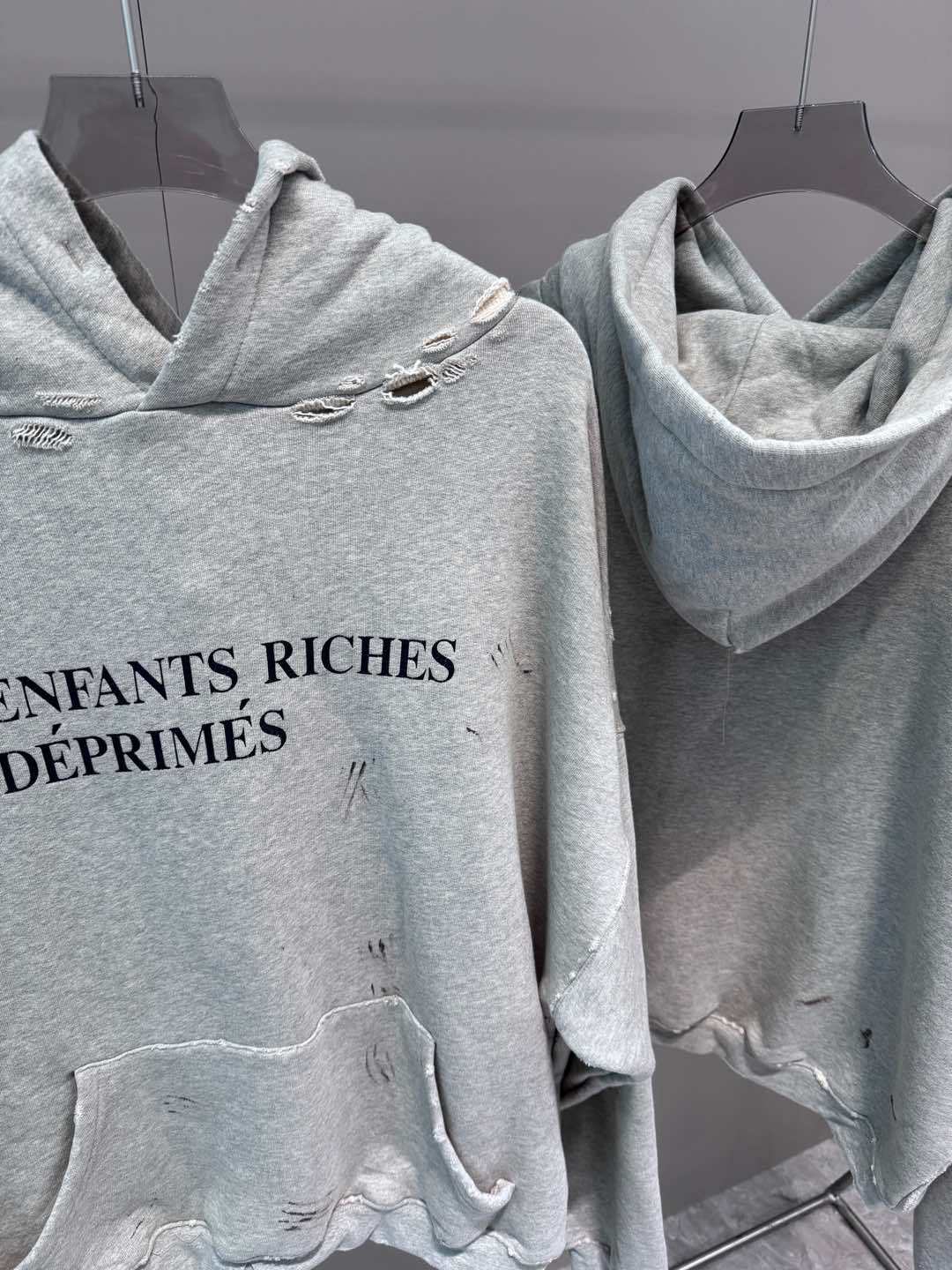 High-Quality ERD Melancholy Rich Second Generation Hooded Sweatshirt Washed Vintage Distressed Jacket Autumn Winter Zipper Coat