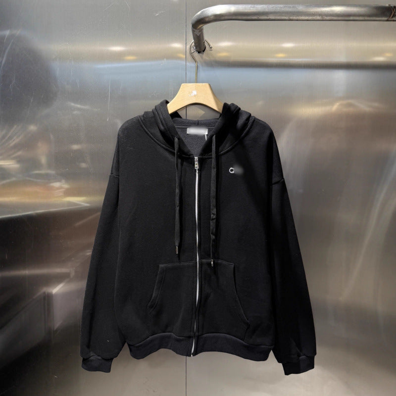 GMABCD A-L-O 25 Autumn Winter New Korean Style Casual Fashion Thin Fleece Set Full Zipper Hooded Sweatshirt + Sweatpants