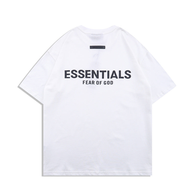 FAG2025 New Double Line Chest Silicone Letter GAD Trendy Loose High Street Short Sleeve T-Shirt for Men