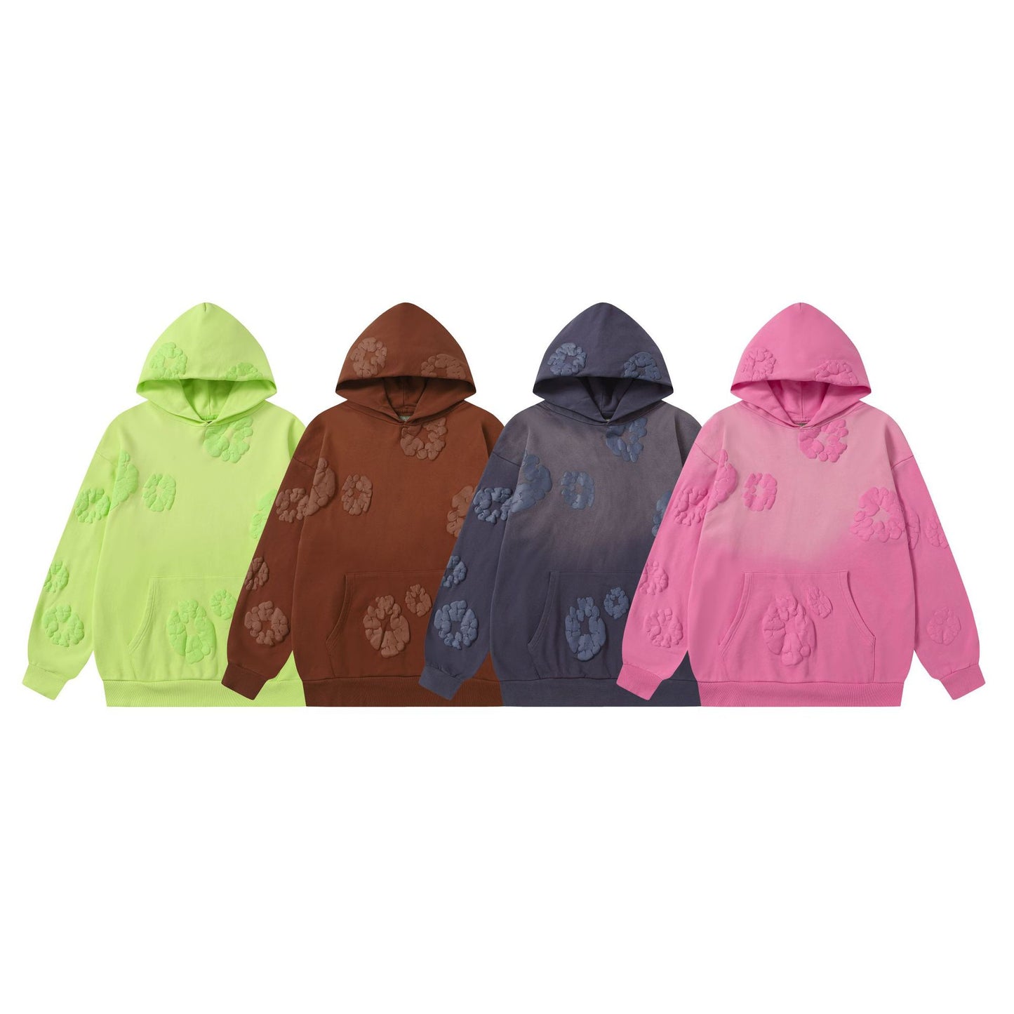 Kapok Foam Hoodie Unisex High Street Washed Terry Heavyweight Sweatshirt Set