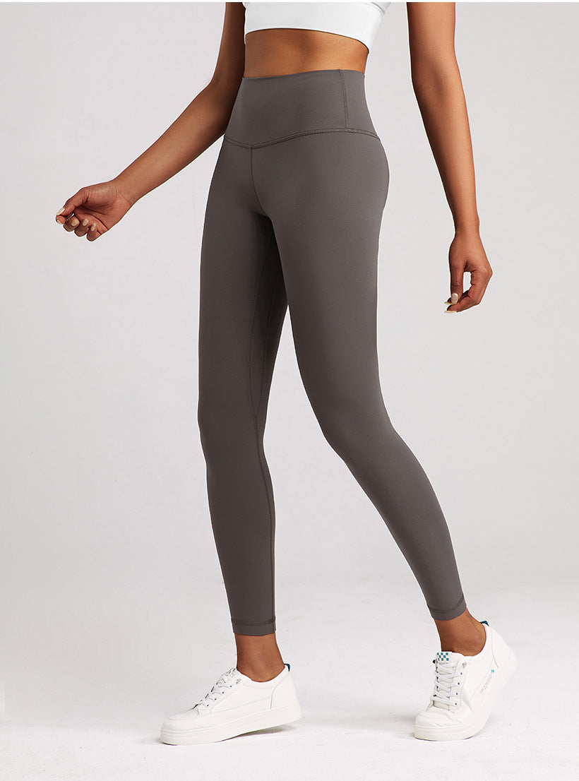 Lulu Yoga Pants Women's High Elastic Nude Feel Brushed Sports Running Fitness Pants High Waist Hip Lift Skinny Pants Slim Fit