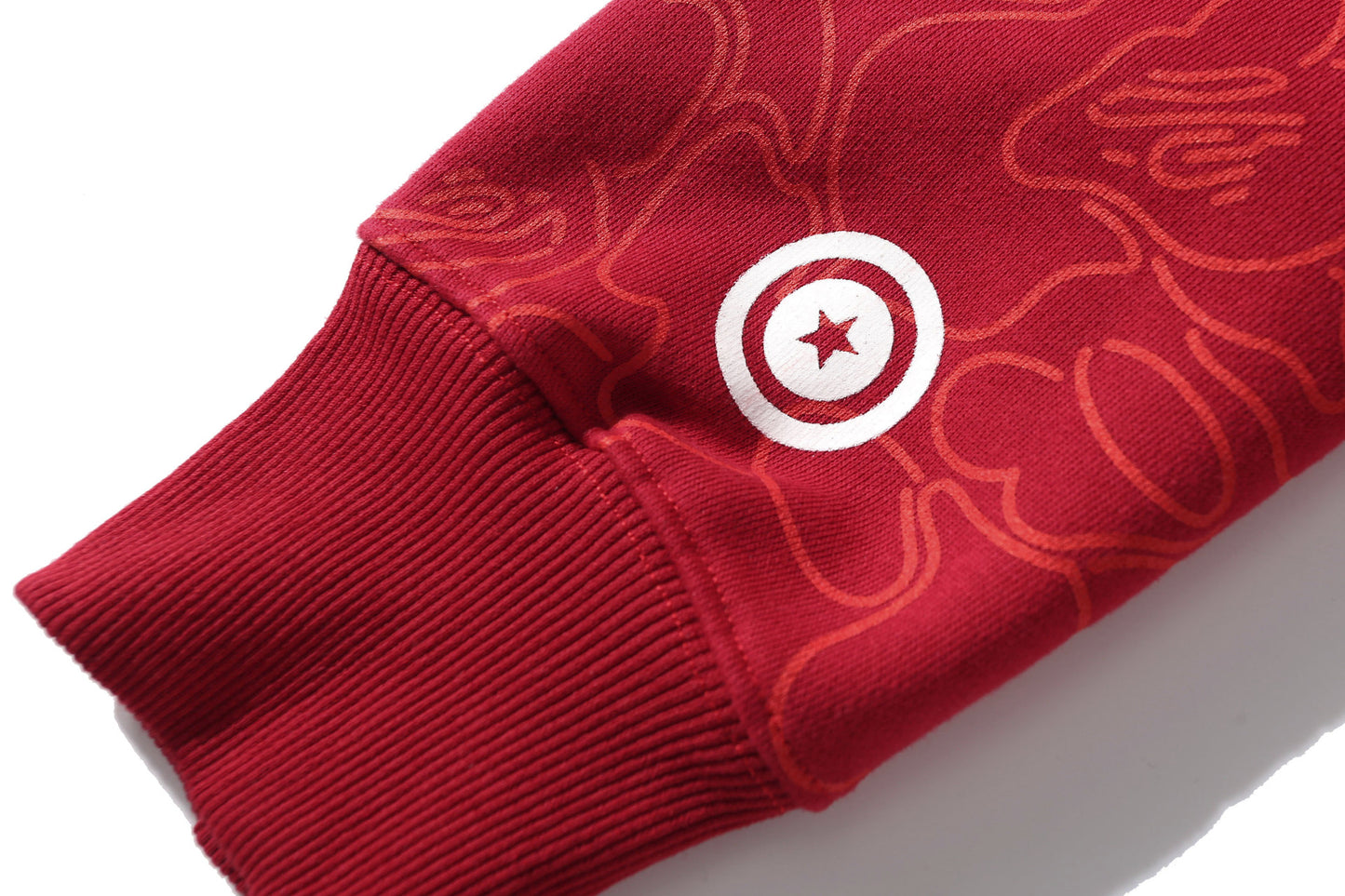 Shark Head Hoodie for Men Camouflage Full Print 30th Anniversary Pure Cotton Thin Fleece Hooded Sweatshirt