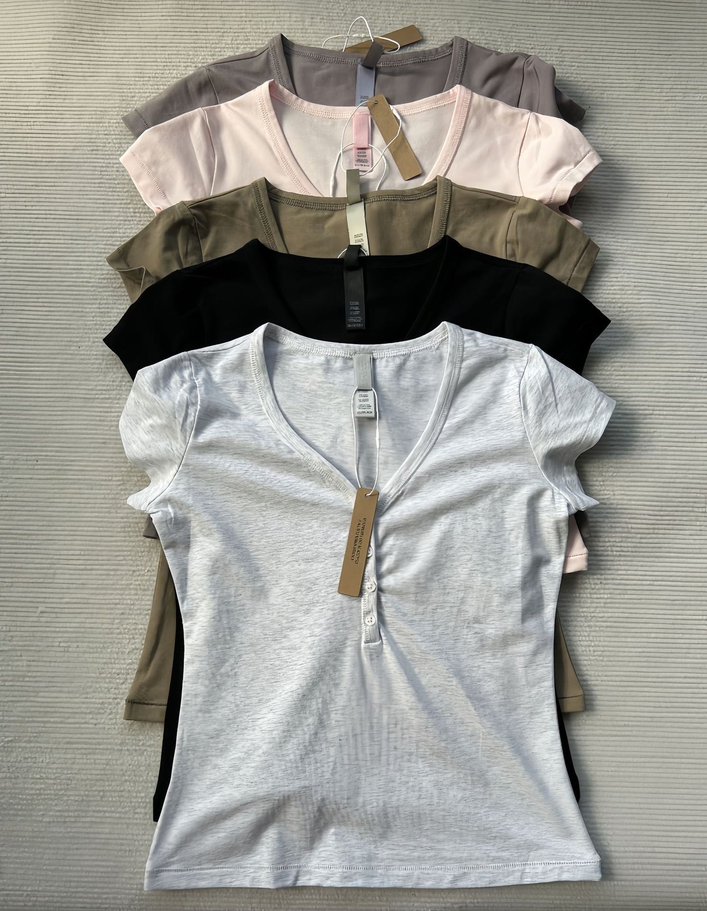 Skim Same Style Kardashian New Vintage Henley Shirt Button Baby Same Style New Vintage Summer Top