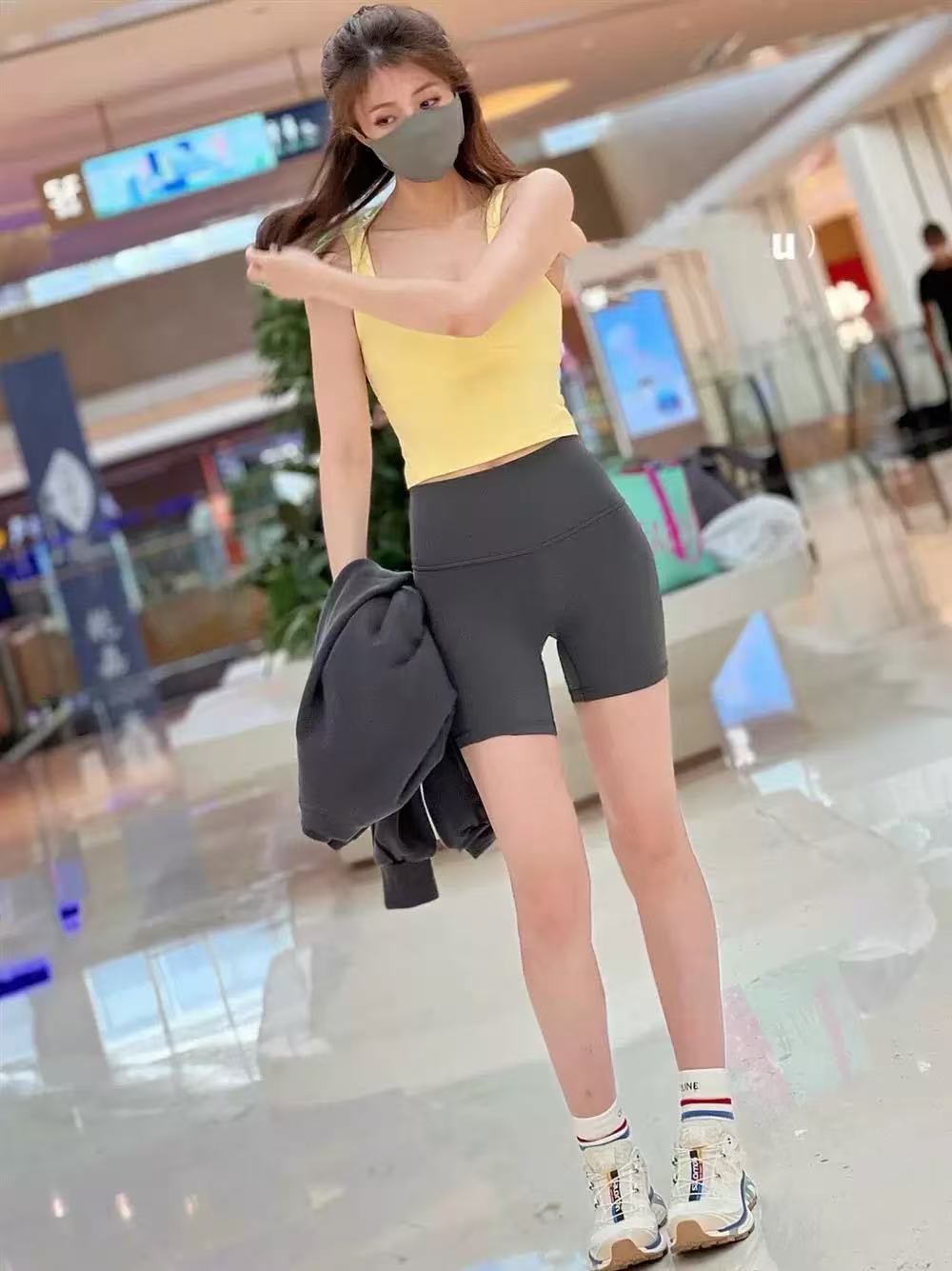 Women's Yoga Shorts Sports High Waist Tight Peach Bum Lift Shorts Cycling Fitness Pants Lulu Same Style Shorts