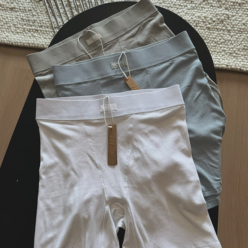 Ski Kardashian Boyfriend wearing 2025 slim fit ribbed sports shorts for spring and summer