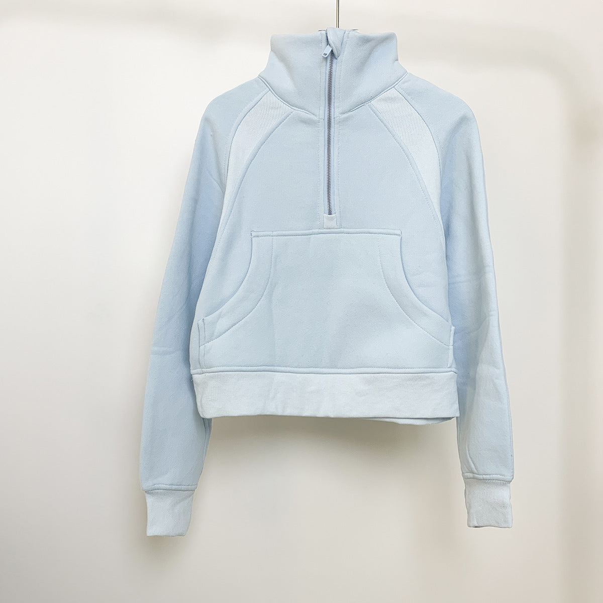 Lulu Same Style Winter Half-Zip Loose Hooded Sweatshirt for Women, Autumn and Winter Fleece-Lined Slim Fit Hoodie Jacket