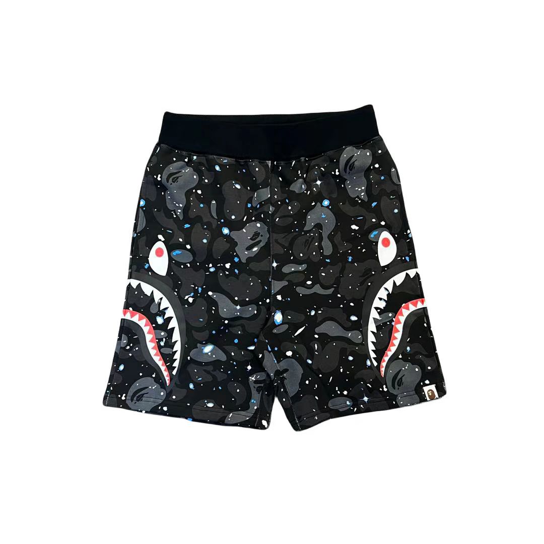 Trendy Brand BP Classic Shark Camouflage Men's Casual Loose Sports Five-Point Shorts High-End Terry Drawstring Shorts Trend