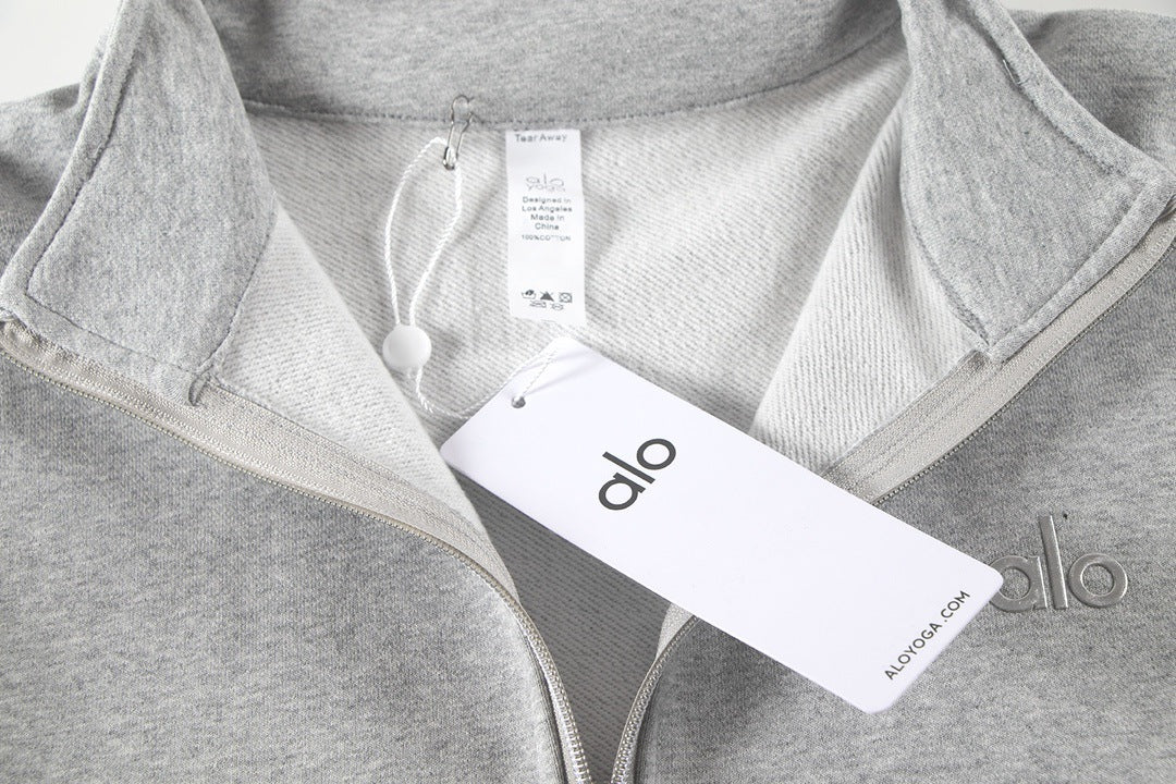 A-L-O Heavyweight Sweatshirt Loose Terry Warm Hoodie Zipper Casual Hooded Jacket