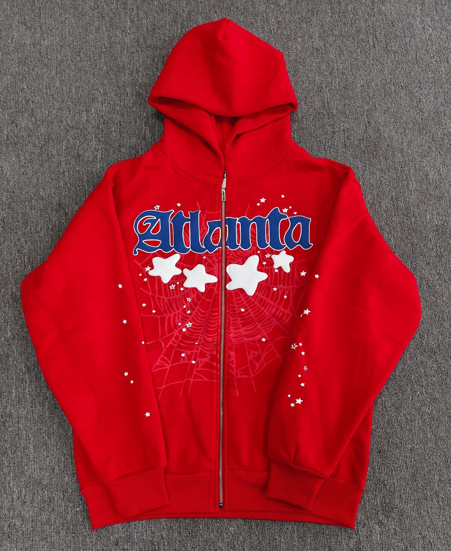 GMSp5der sweatshirt Spider Web Star Print loose Hoodie Zipper Coat Men[High Quality]