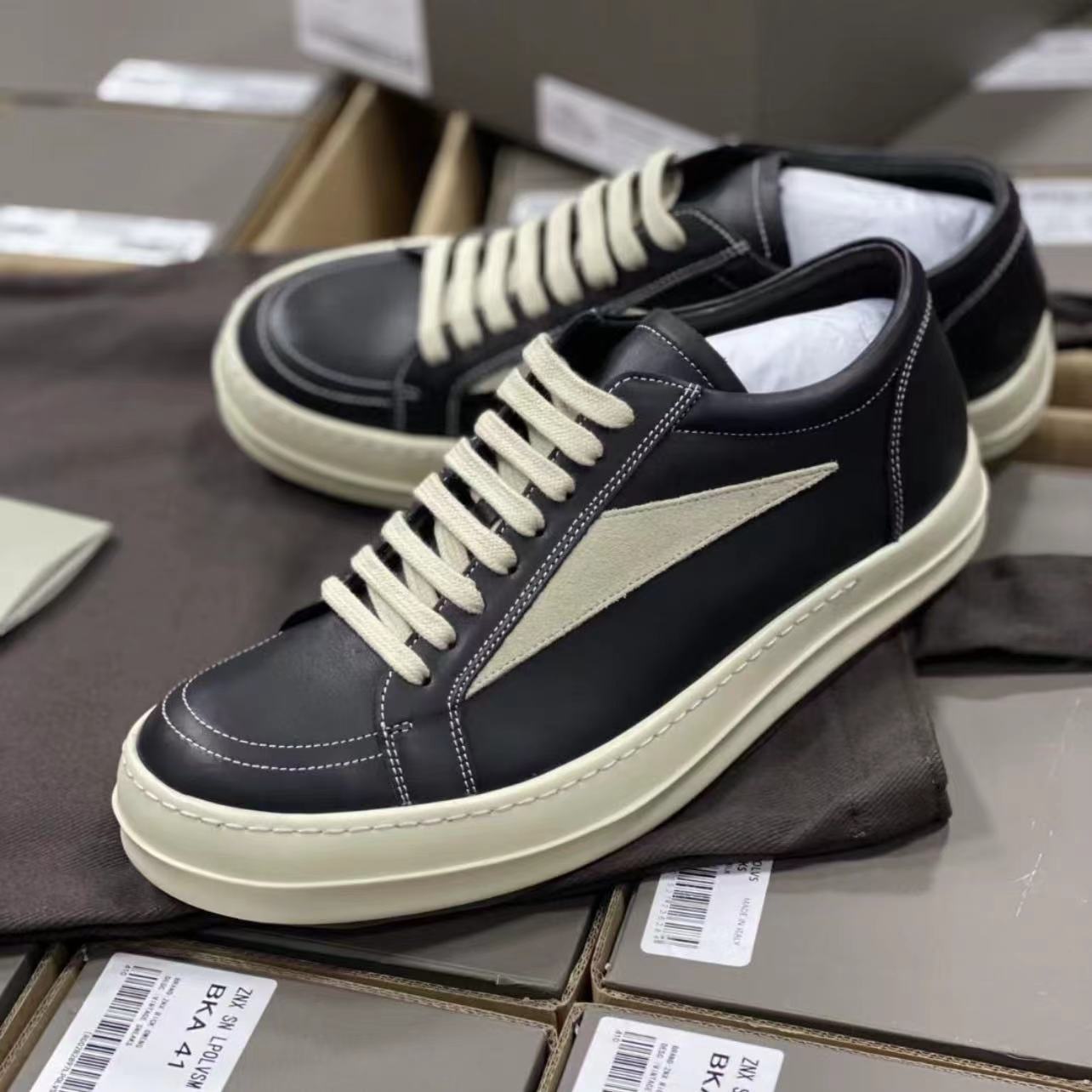 GMAbcd RICK Original Main Line New Leather Surface OWENS High Street Low-top Niche Shoes