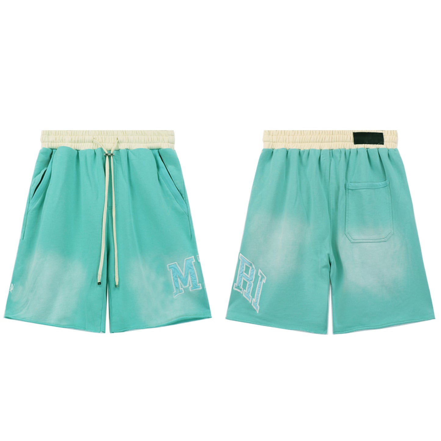 GMAmi-ri Summer Washed and Worn Casual Letter American T-shirt Loose Men's and Women's Same Shorts Suit