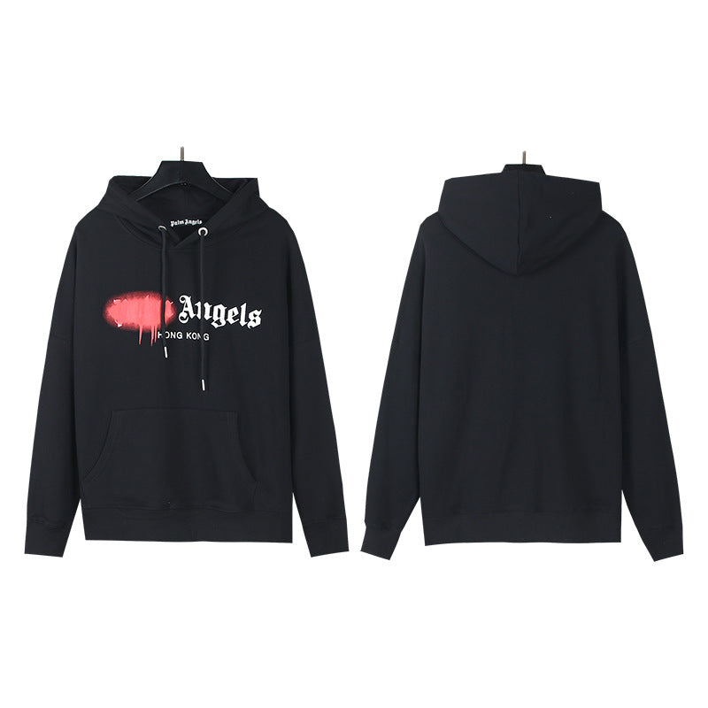 Gmabcd New Spray Paint Graffiti City Letter Logo Printing Terry High Street Couple Hooded Sweater