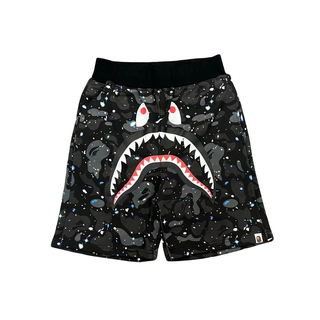 Trendy Brand BP Classic Shark Camouflage Men's Casual Loose Sports Five-Point Shorts High-End Terry Drawstring Shorts Trend