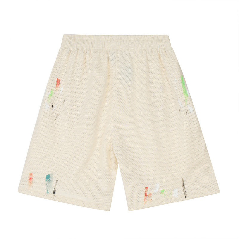 Gallery Splash-Ink Mesh Shorts 2025 Summer Men's Youth plus Size Shorts