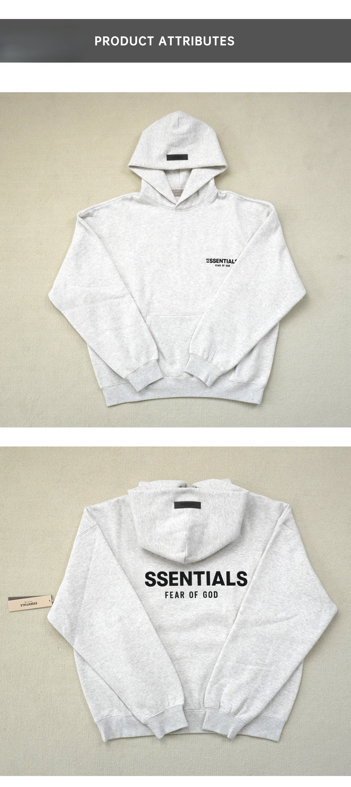 FFOG Double Line ESSEN-TIALS Season 8 Double Line High Street Trendy Brand Hoodie with Back Print