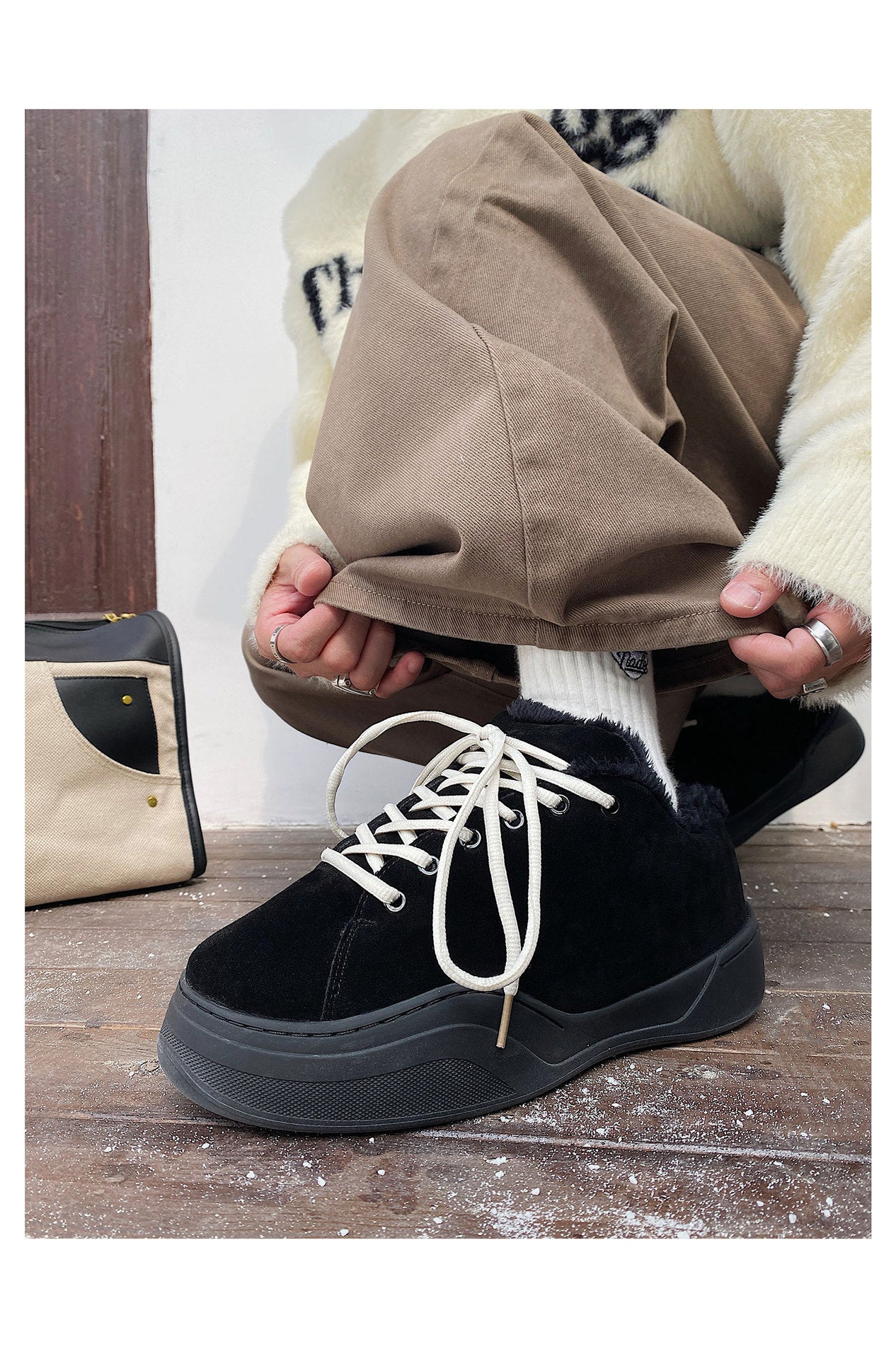 Men's Shoes 2025 Winter New Trend Retro Casual Versatile Thick-Soled Sports Loafers Warm