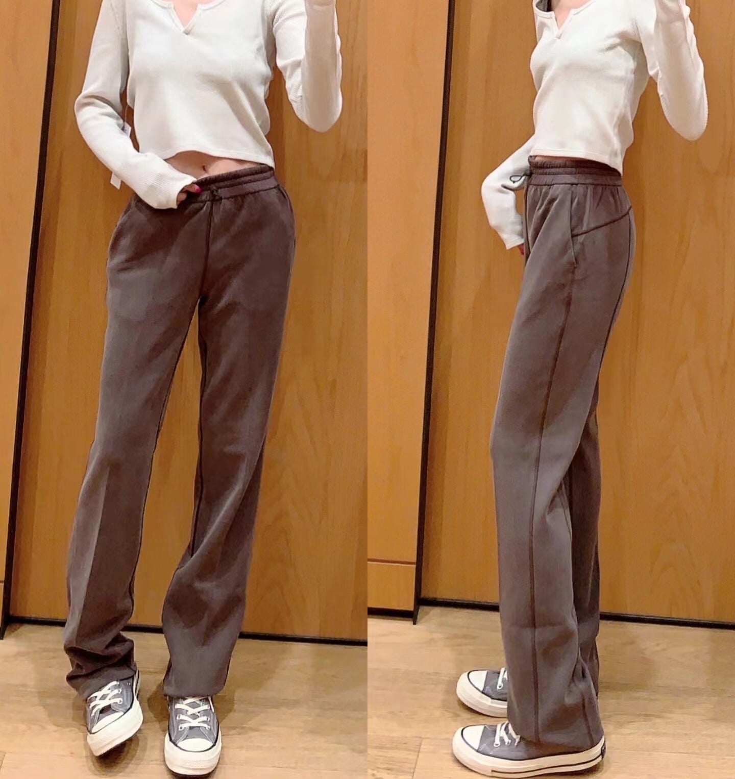 Lulu Same Yoga Wide-Leg Pants Softstreme Pants Exercise Casual Pants Women Loose Straight Slim Fit