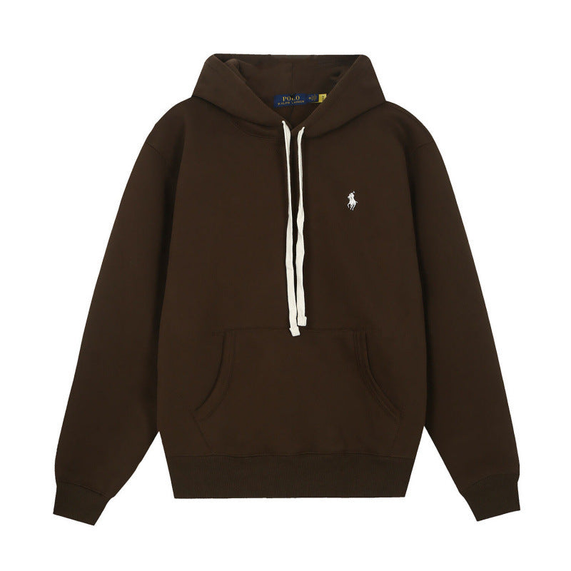 RL Raffy Pony Logo Hoodie Women Pure Cotton Heavy Pullover Embroidered Hoodie Men Autumn Winter Couple Long Sleeve Hoodie