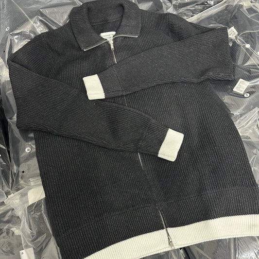 Margiela style zipper wool cardigan sweater g1