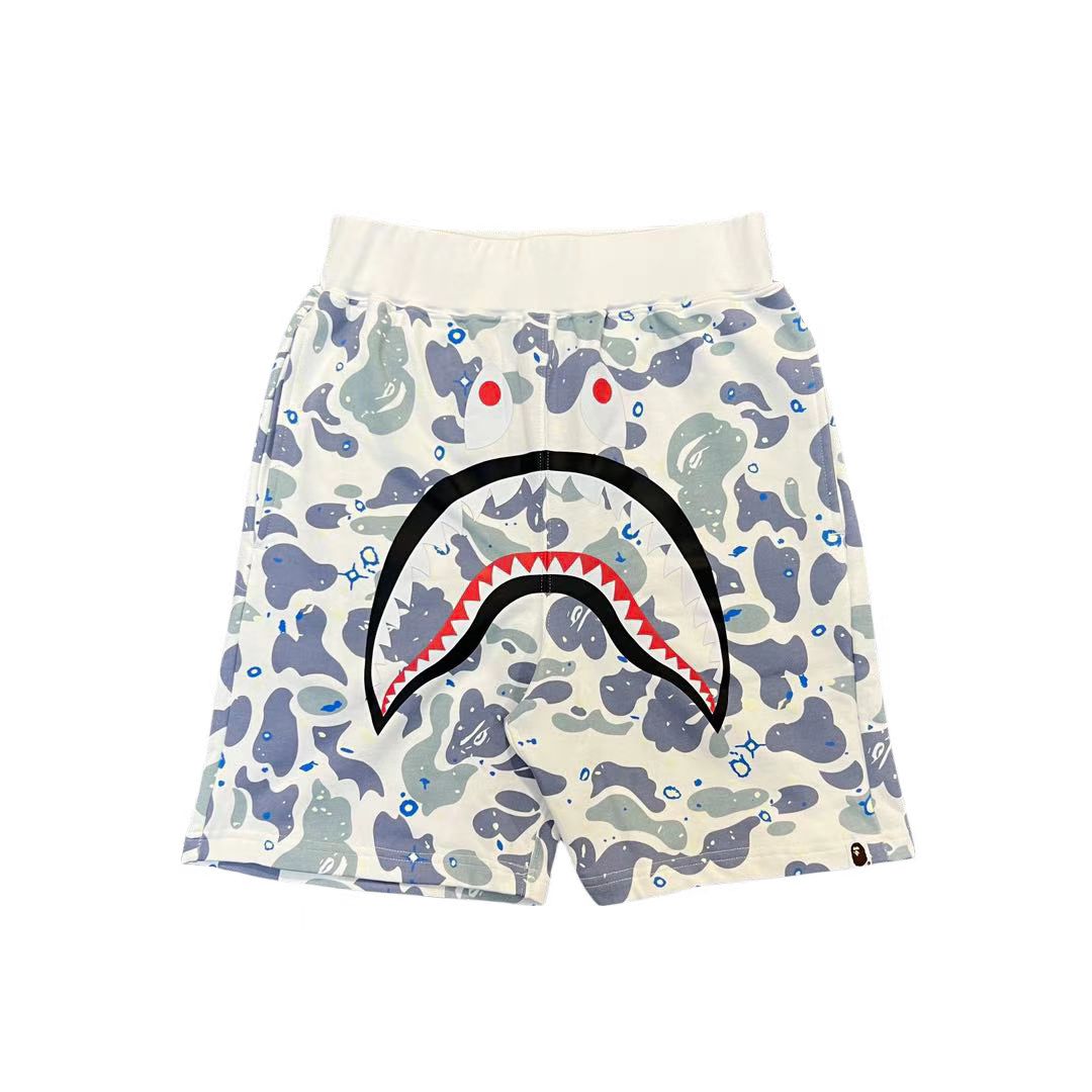 Trendy Brand BP Classic Shark Camouflage Men's Casual Loose Sports Five-Point Shorts High-End Terry Drawstring Shorts Trend
