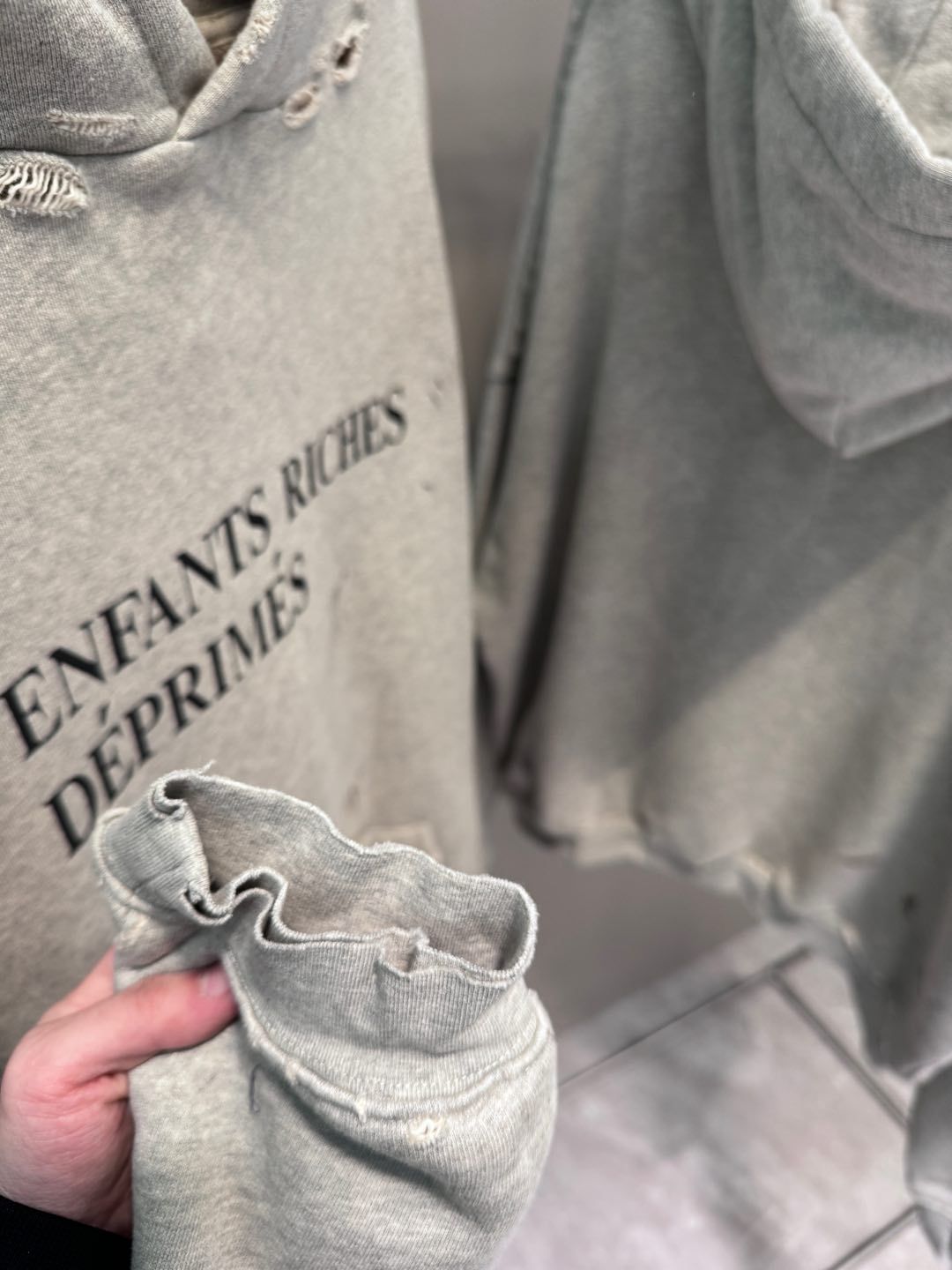 High-Quality ERD Melancholy Rich Second Generation Hooded Sweatshirt Washed Vintage Distressed Jacket Autumn Winter Zipper Coat